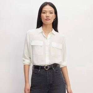 Everlane The Washable Clean Silk Two-Pocket Relaxed Shirt